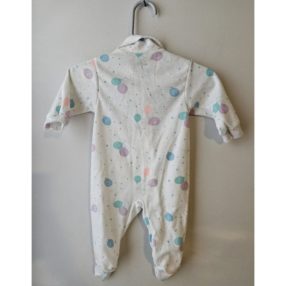 Vtg Carter's Baby Sleeper Small 11 lbs White Pastel‎ Balloon (0-3 M)